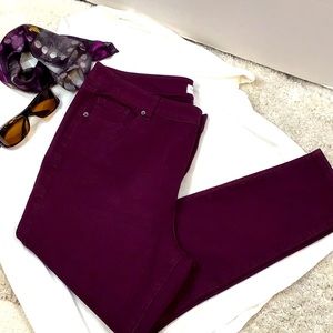 Lane Bryant reddish purple skinny jeans 18
